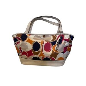 Coach bag scarf print multicolore F23277